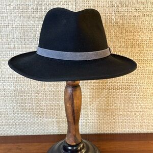 🌟HP🌟VTG 1980s-90s Black Wool Wind River Outback Hat by Bailey Unisex USA M